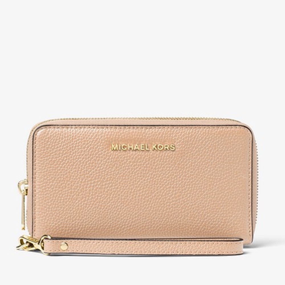 MK Mercer Large Leather Smartphone Wristlet